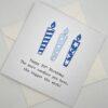 70th birthday card with candles in blue above