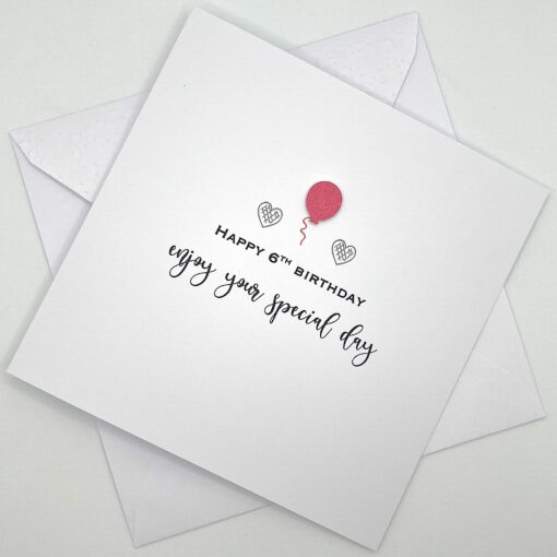 BTH006 happy 6th birthday card above