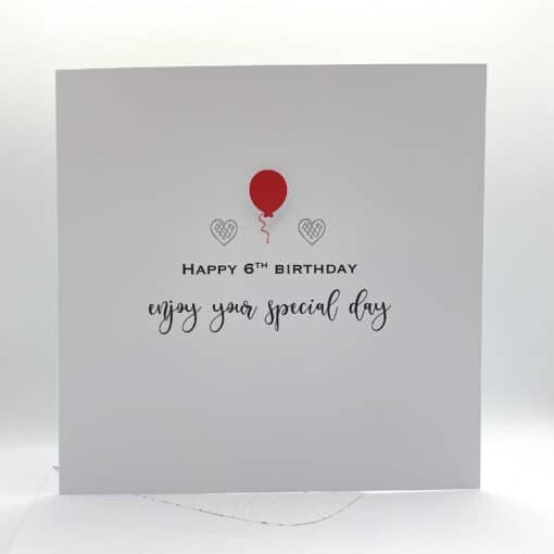 BTH006 happy 6th birthday card front