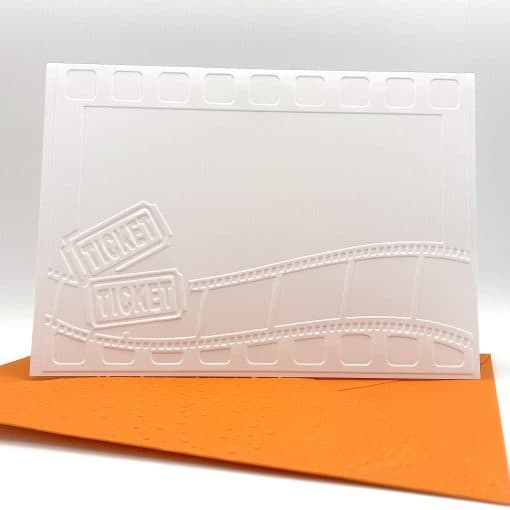 EMB019 Movie Tickets embossed cards front