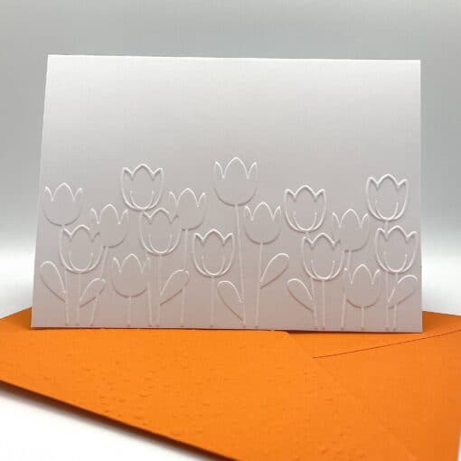 EMB104 Tulips embossed cards front scaled