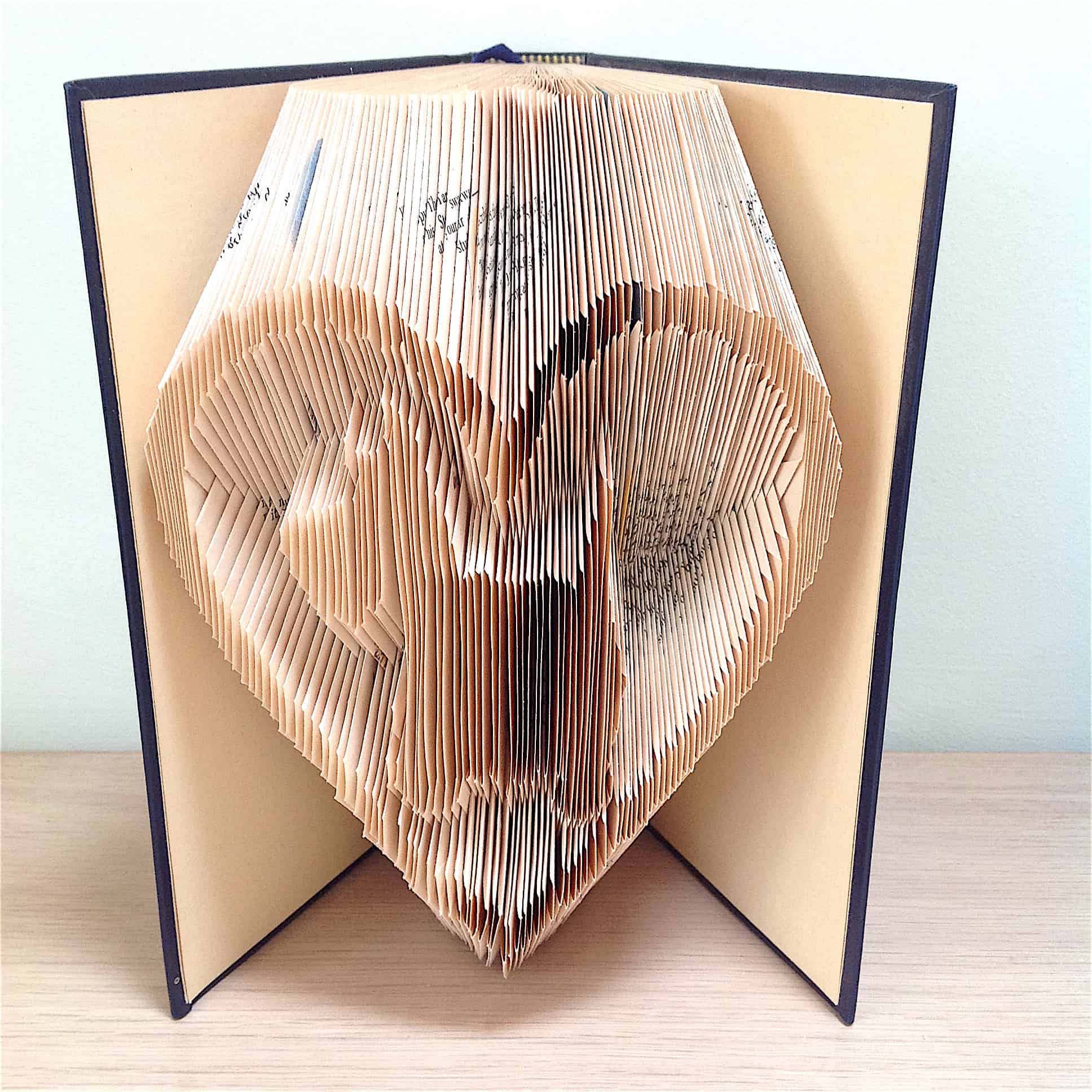 Scottie Dog in Heart Book Folding Pattern. DIY gift to make your own folded  book art. Instant download Throughout Folded Book Art Templates