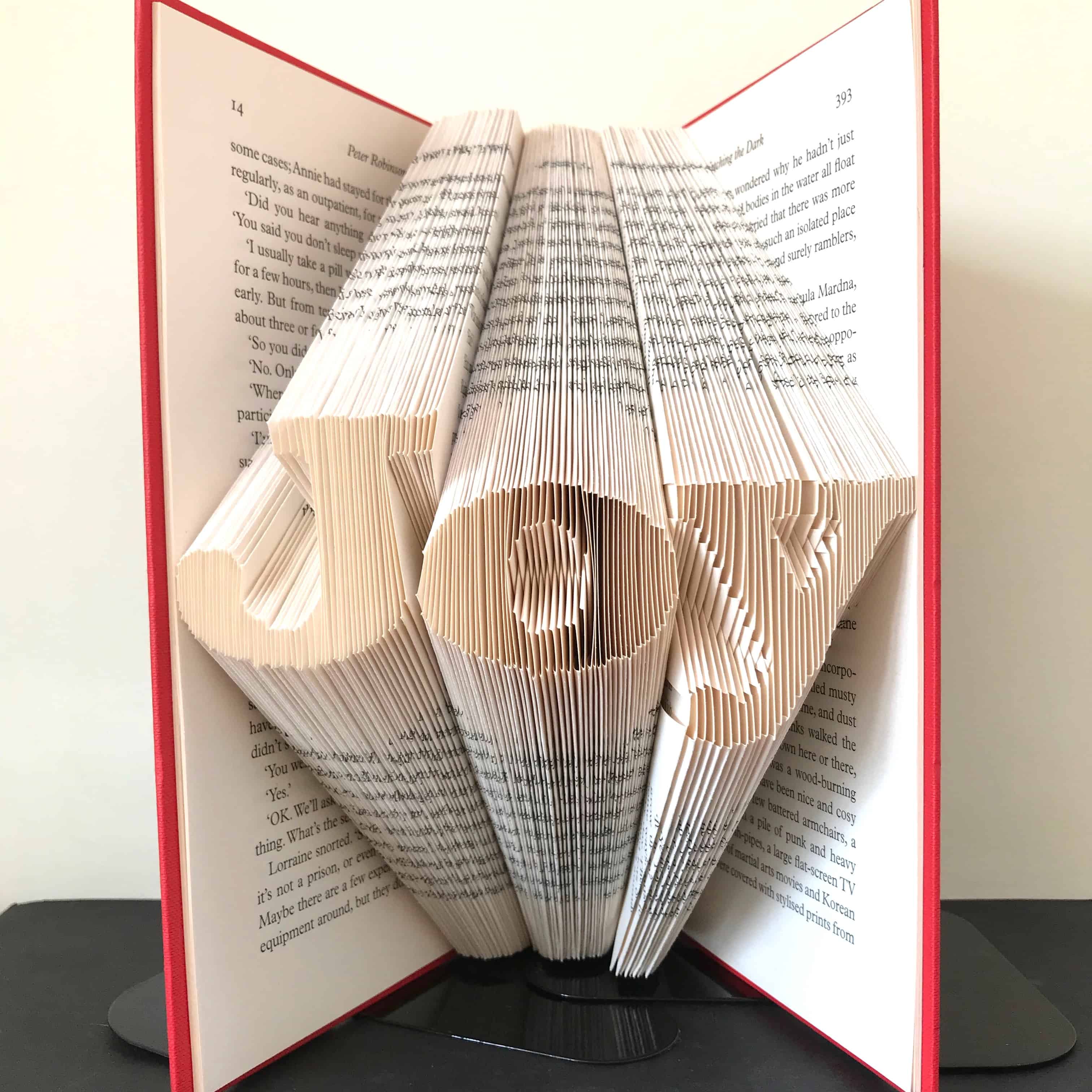Book folding pattern 'be kind or be quiet' unique gift!