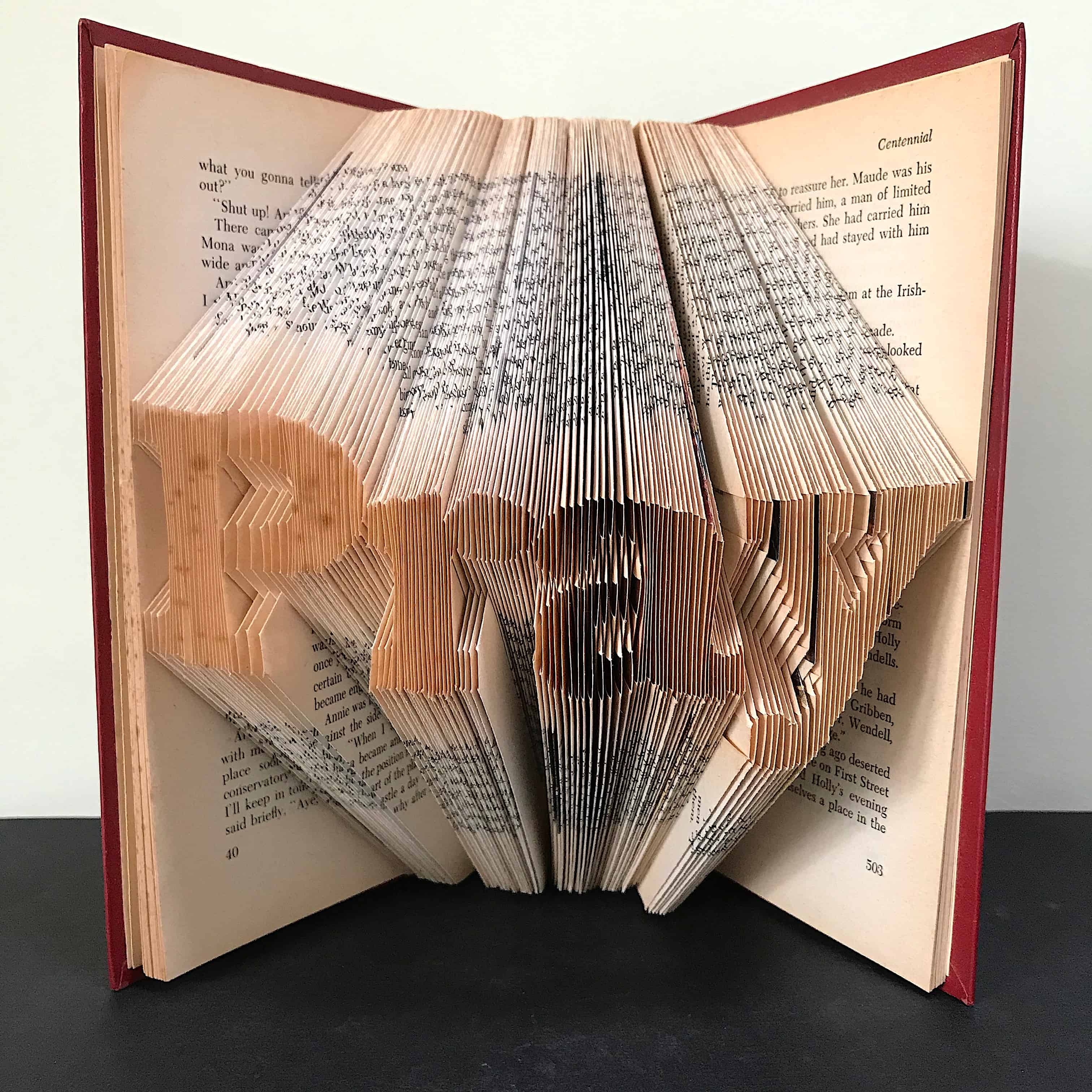 Pray Book Folding Pattern. DIY gift to make your own folded book art.  Instant download Pertaining To Folded Book Art Templates