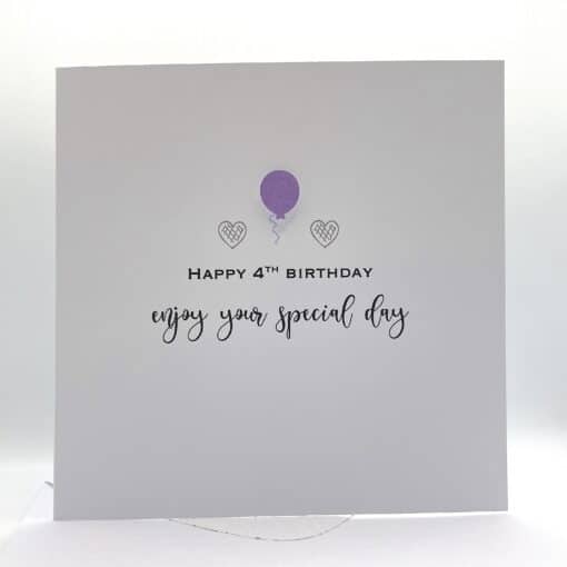 BTH004 happy 4th birthday card front