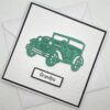 Classic car birthday card above