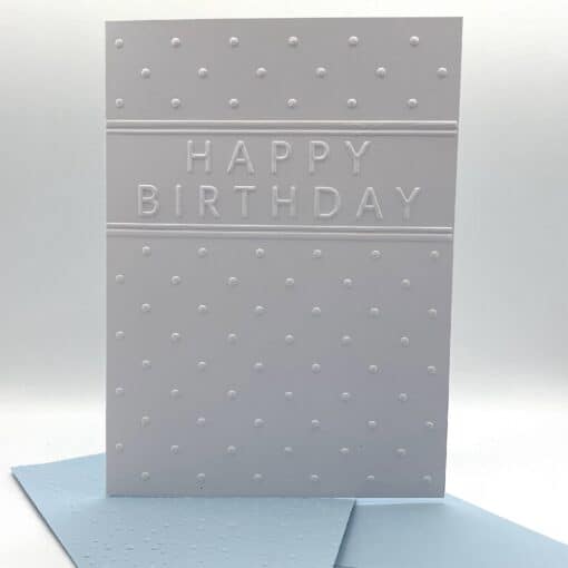 EMB066 Happy Brthday dots embossed cards front scaled