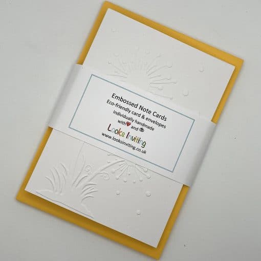 EMB105 Dandelions embossed cards wrapped