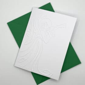 Angel Note Cards - Pack of 6 White Embossed Christmas Cards and ...