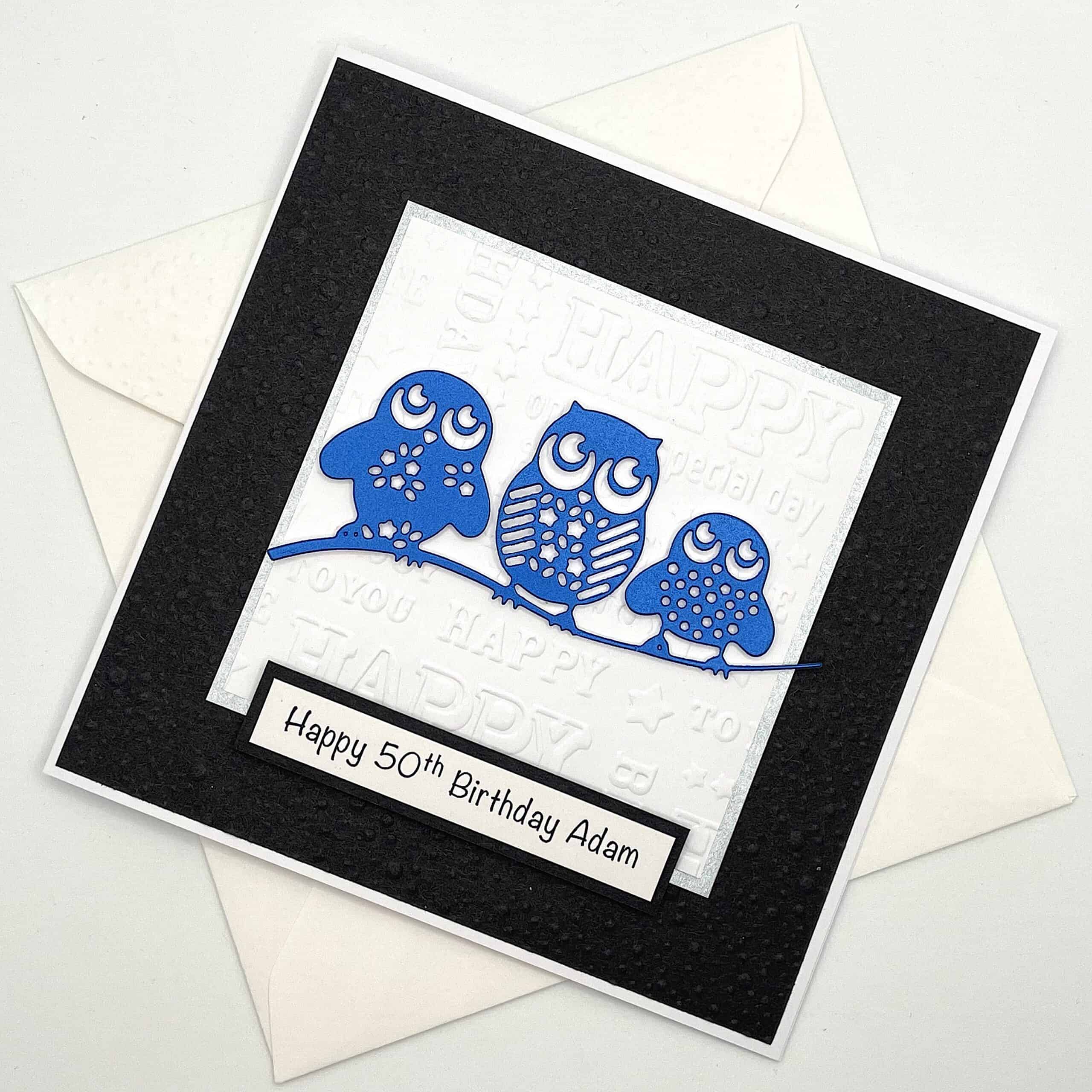 Handmade Personalised Owl Birthday Card