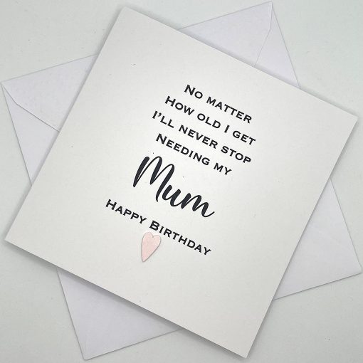 SS001 Never stop needing my mum birthday card above
