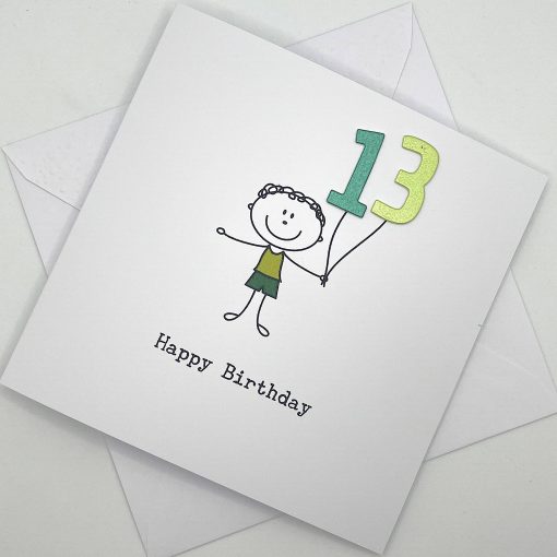 STICK AGE 10 Birthday card for boy above scaled