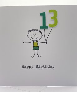 STICK AGE 10 Birthday card for boy front scaled