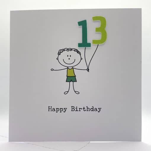 STICK AGE 10 Birthday card for boy front scaled