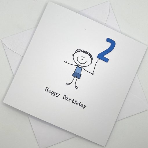 STICK AGE 2 Birthday card for boy above scaled