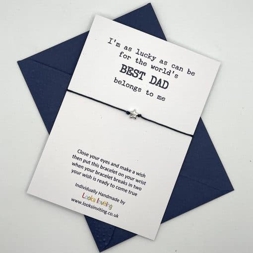 WB051 Worlds Best Dad wish bracelet above